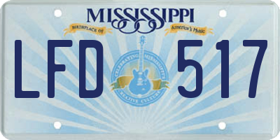 MS license plate LFD517
