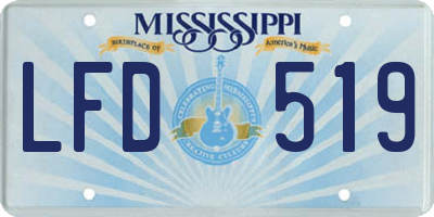 MS license plate LFD519