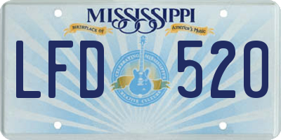 MS license plate LFD520