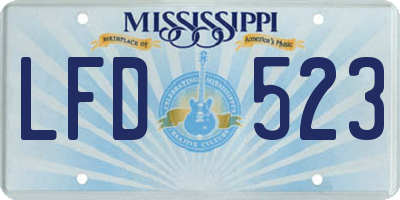 MS license plate LFD523