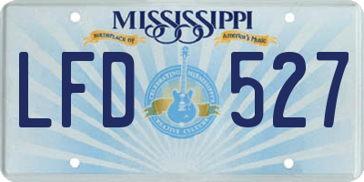 MS license plate LFD527