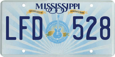 MS license plate LFD528