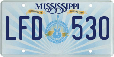 MS license plate LFD530