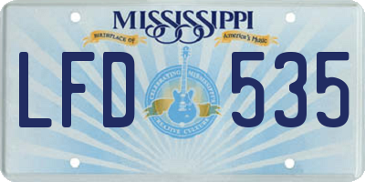 MS license plate LFD535