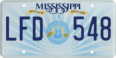MS license plate LFD548