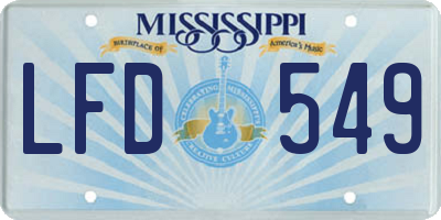 MS license plate LFD549