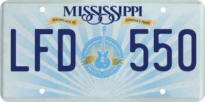 MS license plate LFD550