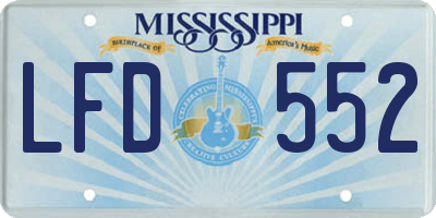 MS license plate LFD552