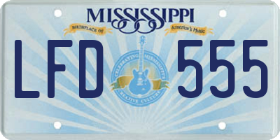 MS license plate LFD555
