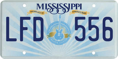 MS license plate LFD556