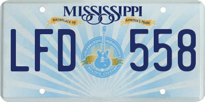 MS license plate LFD558
