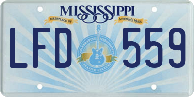 MS license plate LFD559