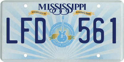 MS license plate LFD561