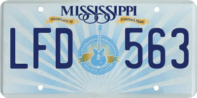 MS license plate LFD563