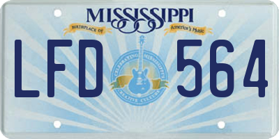 MS license plate LFD564