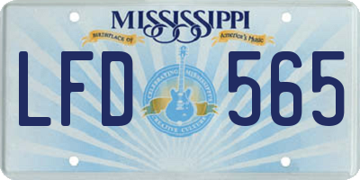 MS license plate LFD565