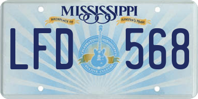 MS license plate LFD568