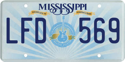 MS license plate LFD569