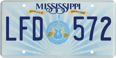 MS license plate LFD572