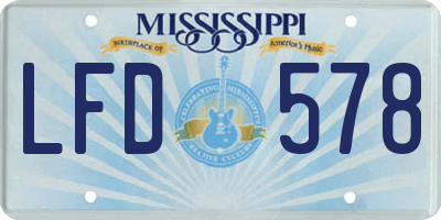 MS license plate LFD578