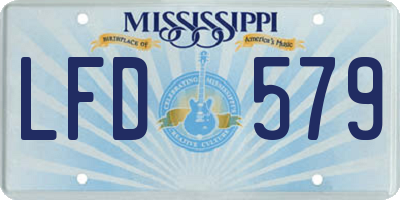 MS license plate LFD579