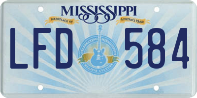 MS license plate LFD584