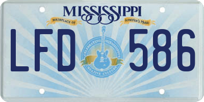 MS license plate LFD586