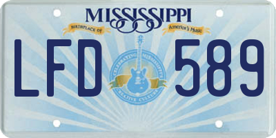 MS license plate LFD589