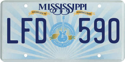 MS license plate LFD590