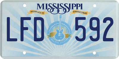 MS license plate LFD592