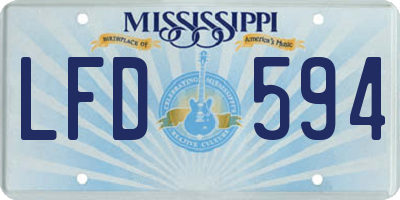 MS license plate LFD594