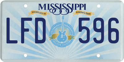 MS license plate LFD596