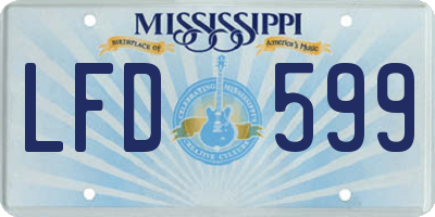 MS license plate LFD599