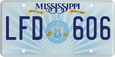 MS license plate LFD606