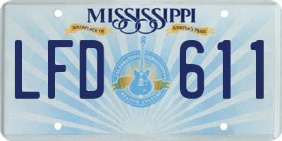MS license plate LFD611
