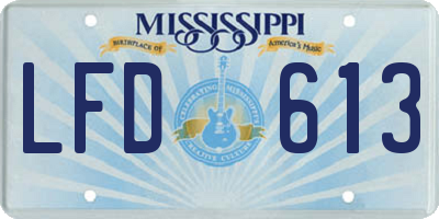 MS license plate LFD613