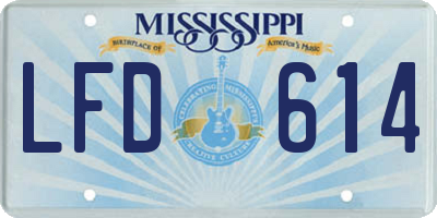 MS license plate LFD614