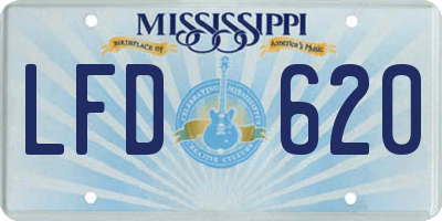 MS license plate LFD620