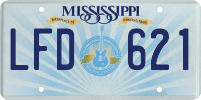 MS license plate LFD621