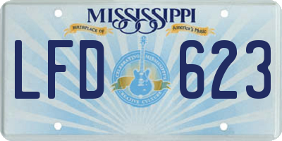 MS license plate LFD623