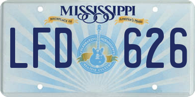 MS license plate LFD626