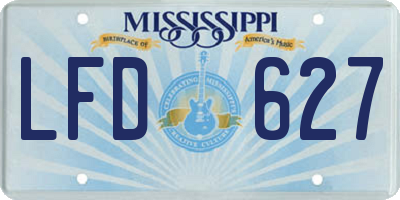 MS license plate LFD627