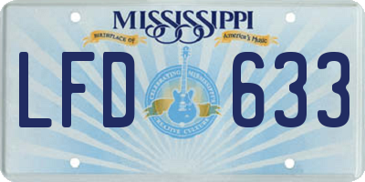 MS license plate LFD633