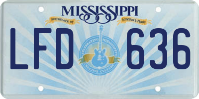 MS license plate LFD636