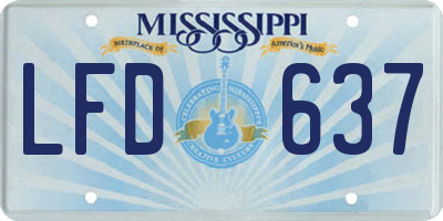 MS license plate LFD637