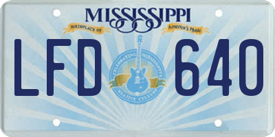 MS license plate LFD640
