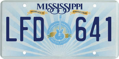 MS license plate LFD641