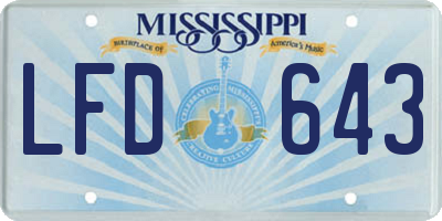 MS license plate LFD643