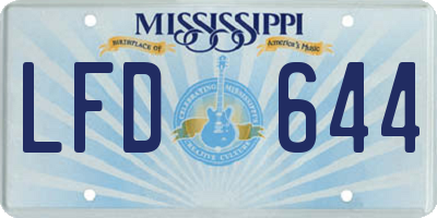 MS license plate LFD644