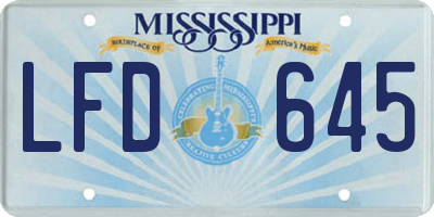 MS license plate LFD645